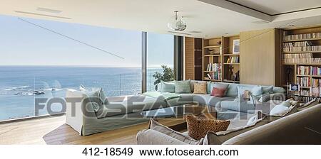 Living room overlooking ocean View Large Photo Image Stock Photo - Living room overlooking ocean. Fotosearch