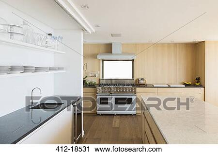 Modern kitchen View Large Photo Image Stock Image - Modern kitchen. Fotosearch