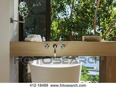 Modern sink in luxury bathroom View Large Photo Image Stock Photo - Modern sink in luxury bathroom. Fotosearch