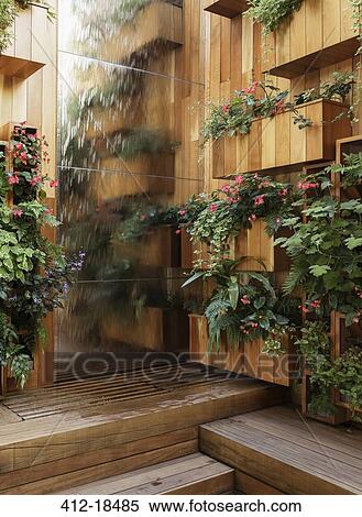 Plants growing in wooden boxes View Large Photo Image Stock Photography - Plants growing in wooden boxes. Fotosearch