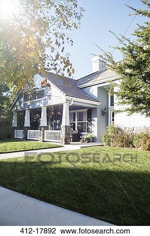 Sunny house and yard View Large Photo Image Stock Image - Sunny house and yard. Fotosearch