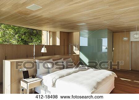 Sunny modern bedroom View Large Photo Image Stock Photo - Sunny modern bedroom. Fotosearch