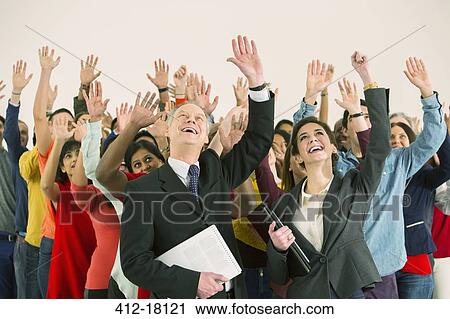 Business people waving View Large Photo Image Stock Image - Business people waving. Fotosearch