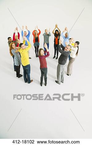 Clapping business people in circle View Large Photo Image Stock Image - Clapping business people in circle. Fotosearch