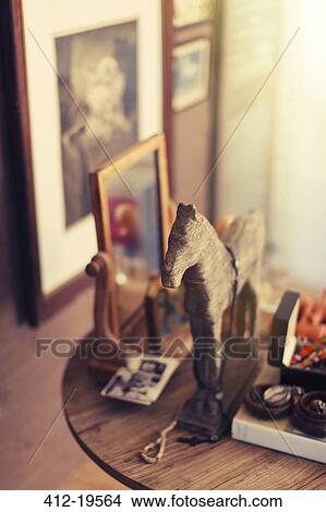 Close up of decorations on side table View Large Photo Image Picture - Close up of decorations on side table. Fotosearch