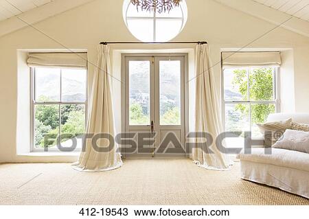 Curtains and front doors of rustic house View Large Photo Image Stock Image - Curtains and front doors of rustic house. Fotosearch