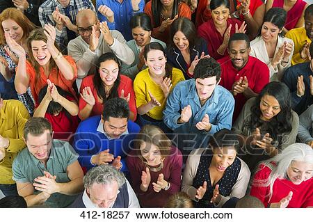 Diverse crowd clapping View Large Photo Image Stock Photo - Diverse crowd clapping. Fotosearch