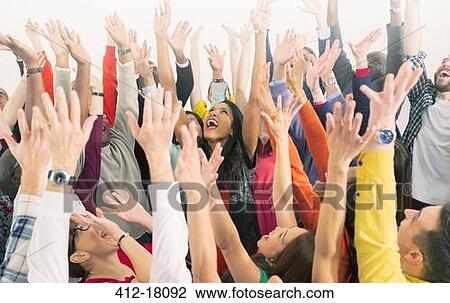 Enthusiastic crowd cheering View Large Photo Image Stock Image - Enthusiastic crowd cheering. Fotosearch