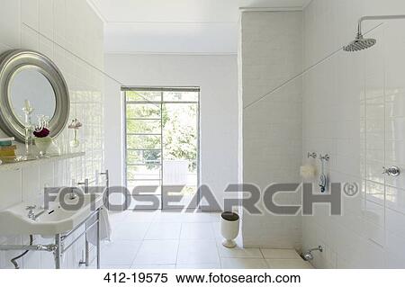 Glass door in rustic bathroom View Large Photo Image Stock Photography - Glass door in rustic bathroom. Fotosearch