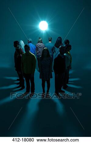 Group with backs to bright light View Large Photo Image Stock Image - Group with backs to bright light. Fotosearch