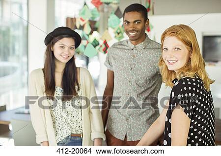 People smiling in office View Large Photo Image Picture - People smiling in office. Fotosearch