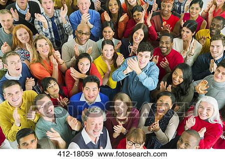 Portrait of clapping crowd View Large Photo Image Stock Photo - Portrait of clapping crowd. Fotosearch
