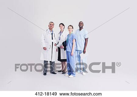 Portrait of confident doctors and nurses View Large Photo Image Stock Photo - Portrait of confident doctors and nurses. Fotosearch