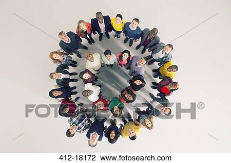 Portrait of diverse crowd in huddle View Large Photo Image Stock Image - Portrait of diverse crowd in huddle. Fotosearch