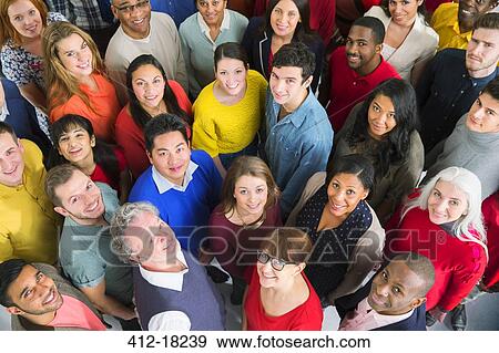 Portrait of diverse crowd View Large Photo Image Stock Photo - Portrait of diverse crowd. Fotosearch