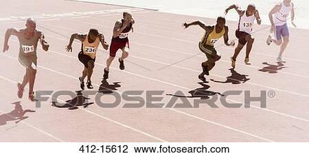 Runners racing on track View Large Photo Image Stock Image - Runners racing on track. Fotosearch