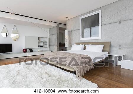 Shag rug in modern bedroom View Large Photo Image Picture - Shag rug in modern bedroom. Fotosearch