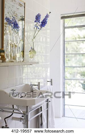 Sink and mirror in modern bathroom View Large Photo Image Stock Photo - Sink and mirror in modern bathroom. Fotosearch