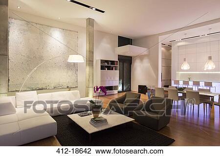 Sofa and table in modern living room View Large Photo Image Stock Image - Sofa and table in modern living room. Fotosearch