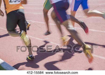Picture - Sprinters racing on track. Fotosearch