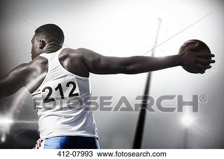Track and field athlete throwing discus View Large Photo Image Stock Image - Track and field athlete throwing discus. Fotosearch