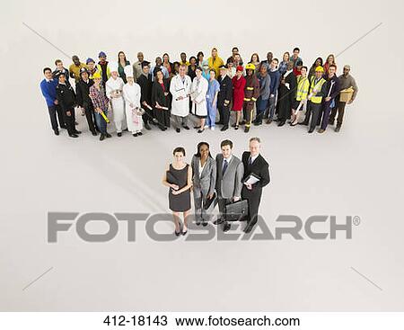 Workforce behind confident business people View Large Photo Image Stock Image - Workforce behind confident business people. Fotosearch
