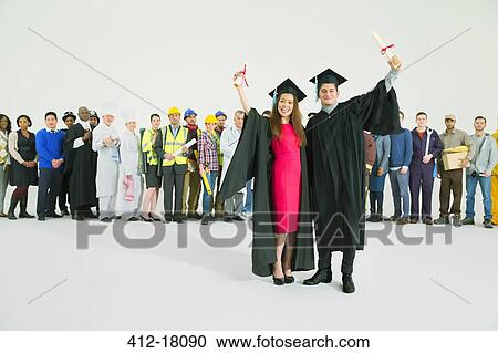 Workforce behind graduates View Large Photo Image Stock Image - Workforce behind graduates. Fotosearch