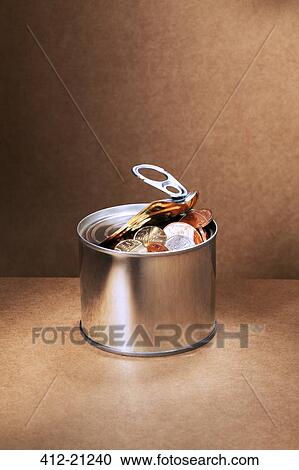 Sealed can full of change View Large Photo Image Stock Image - Sealed can full of change. Fotosearch