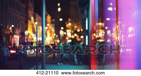 Street lights of urban city street at night View Large Photo Image Stock Image - Street lights of urban city street at night . Fotosearch