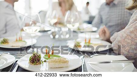 Fancy fish meal on plate in restaurant View Large Photo Image Stock Image - Fancy fish meal on plate in restaurant. Fotosearch