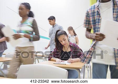 Students writing their GCSE exam in classroom View Large Photo Image Stock Image - Students writing their GCSE exam in classroom. Fotosearch