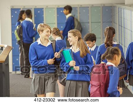 Students in corridor during break in high school View Large Photo Image Stock Image - Students in corridor during break in high school. Fotosearch