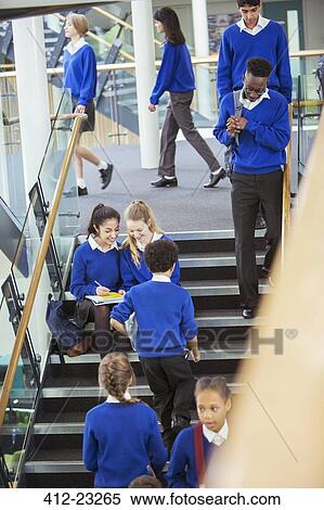 Students in corridor of high school View Large Photo Image Stock Photography - Students in corridor of high school. Fotosearch