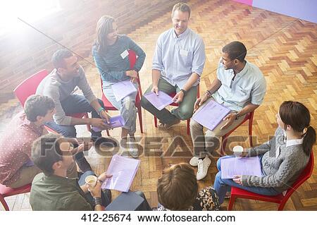 Group therapy session in circle View Large Photo Image Picture - Group therapy session in circle. Fotosearch