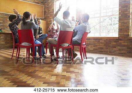 People clapping in group therapy session View Large Photo Image Stock Photography - People clapping in group therapy session. Fotosearch