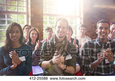 Portrait of clapping audience View Large Photo Image Stock Photo - Portrait of clapping audience. Fotosearch