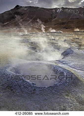 "Geothermal steam vents, Namaskard, Myvatn, Iceland" View Large Photo Image Stock Photography - "Geothermal steam vents, Namaskard, Myvatn, Iceland". Fotosearch