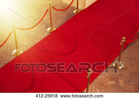 High angle view of empty red carpet View Large Photo Image Stock Photo - High angle view of empty red carpet. Fotosearch