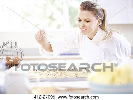Chef baking in kitchen View Large Photo Image Stock Photography - Chef baking in kitchen. Fotosearch