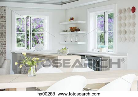 Home showcase kitchen and dining table View Large Photo Image Stock Photo - Home showcase kitchen and dining table. Fotosearch