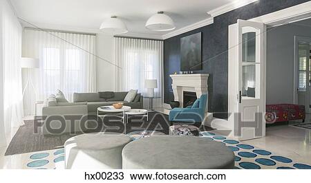 Stock Image - Home showcase living room. Fotosearch