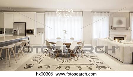 Stock Photography - Home showcase open floor plan. Fotosearch