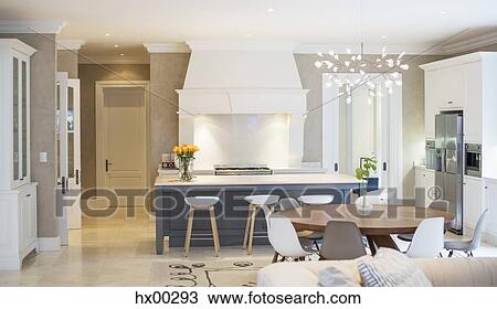 Stock Image - Luxury home showcase kitchen. Fotosearch