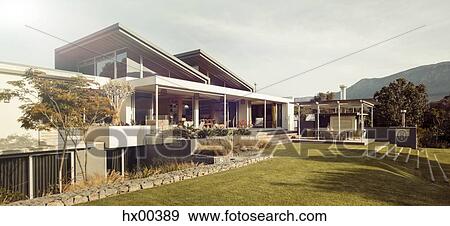 Modern luxury house View Large Photo Image Stock Photo - Modern luxury house. Fotosearch