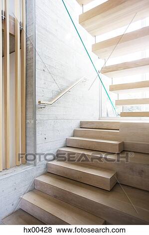 Modern staircase in luxury house View Large Photo Image Stock Photo - Modern staircase in luxury house. Fotosearch