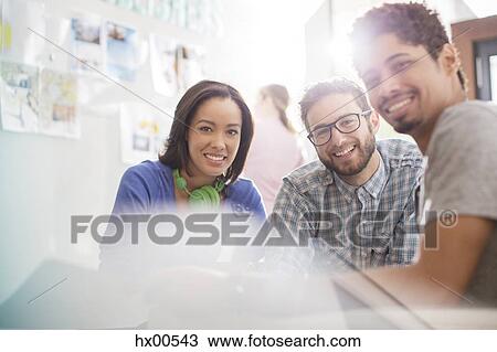 Portrait confident creative business people View Large Photo Image Stock Image - Portrait confident creative business people. Fotosearch