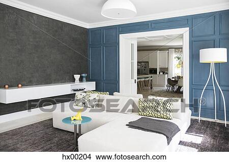 Showcase interior living room with chaise sofa View Large Photo Image Picture - Showcase interior living room with chaise sofa. Fotosearch