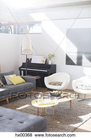 Stock Photo - Sunny living room. Fotosearch