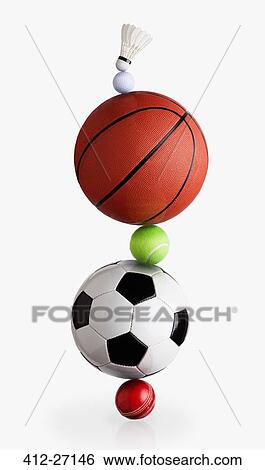 Sports balls balancing View Large Photo Image Stock Photograph - Sports balls balancing. Fotosearch