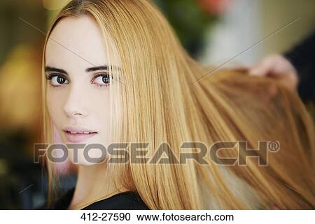 Close up portrait woman with strawberry blonde hair in salon View Large Photo Image Stock Image - Close up portrait woman with strawberry blonde hair in salon. Fotosearch
